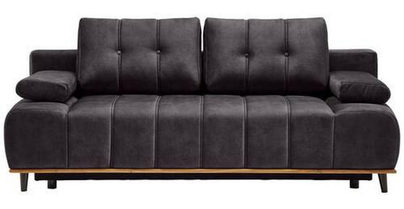 SCHLAFSOFA Webstoff Dunkelbraun  - Dunkelbraun/Schwarz, Design, Holz/Textil (206/77-87/102cm) - Novel