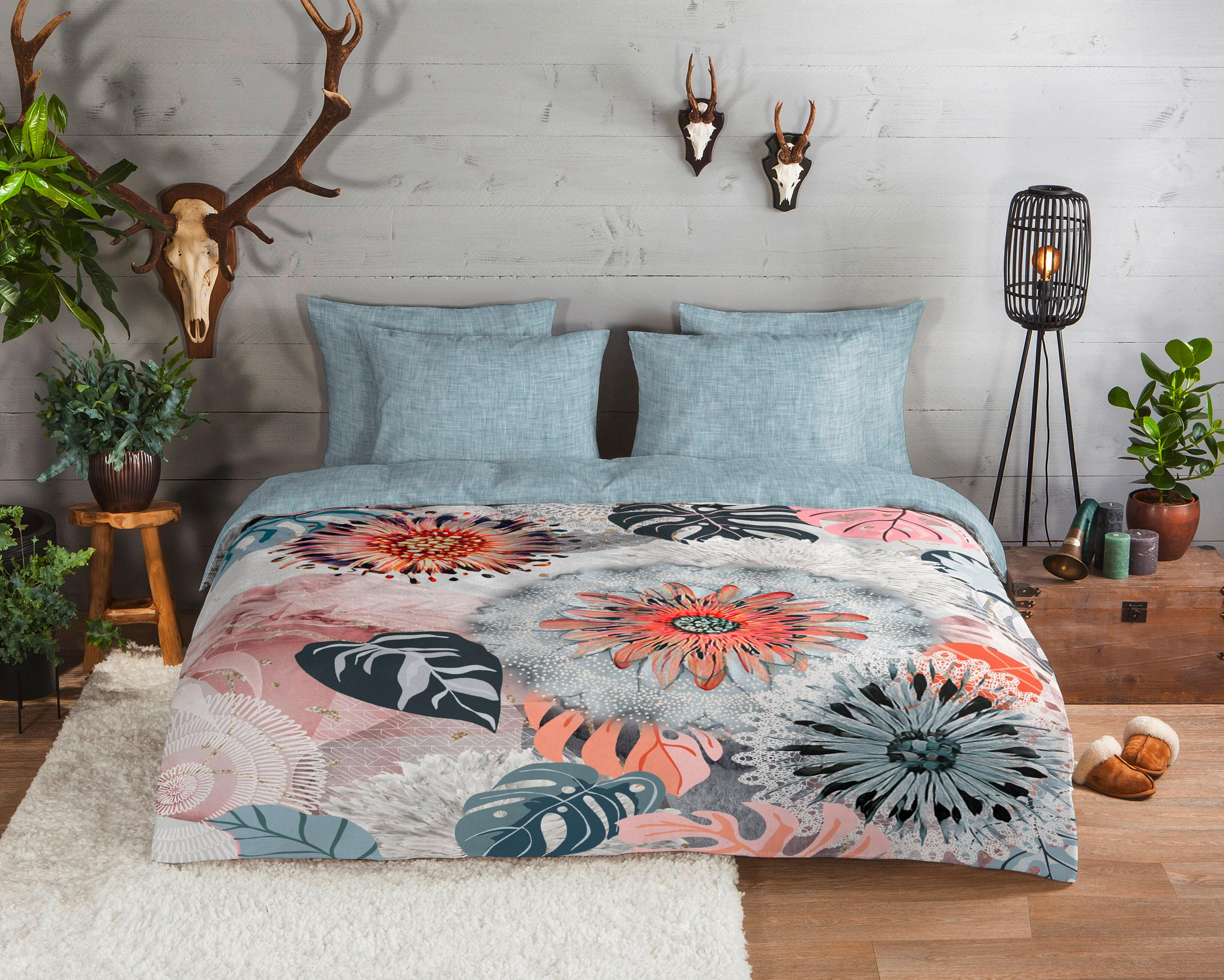 BETTWÄSCHE HIP Flanell, Biber 140/200 cm  - Multicolor/Grau, Design, Textil (140/200cm)