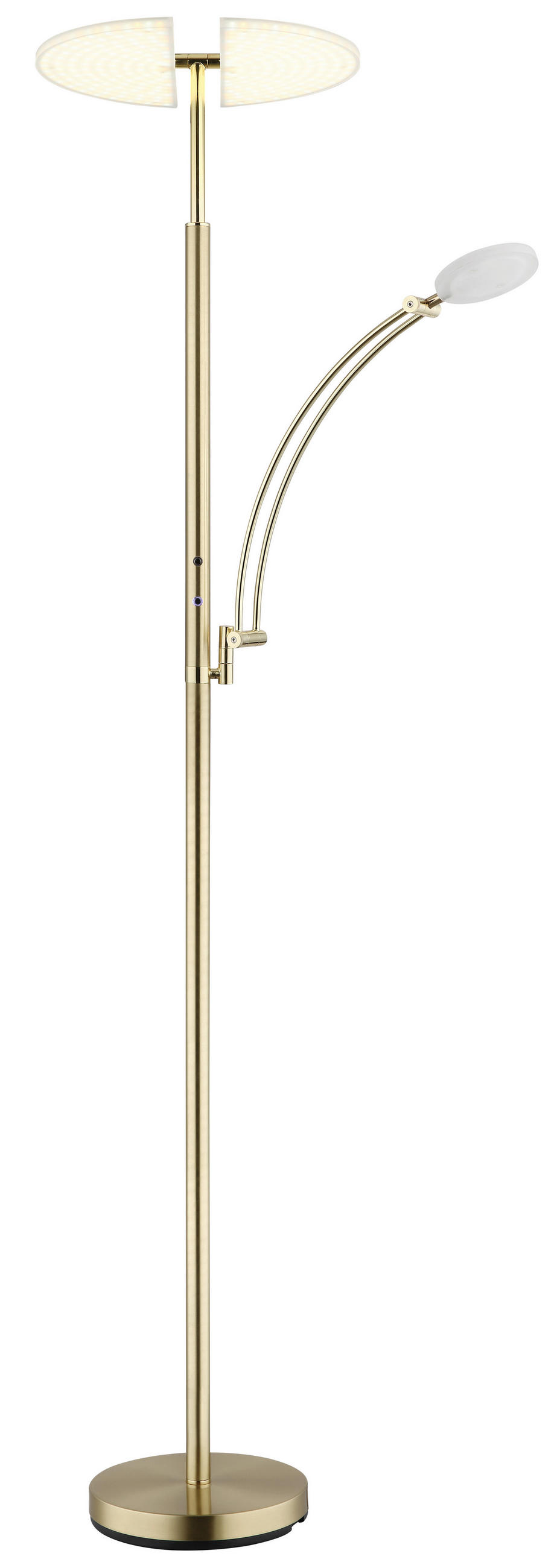 LED-STEHLEUCHTE Tirana 80/40,5/183 cm  - Messingfarben/Schwarz, Design, Kunststoff/Metall (80/40,5/183cm) - Globo