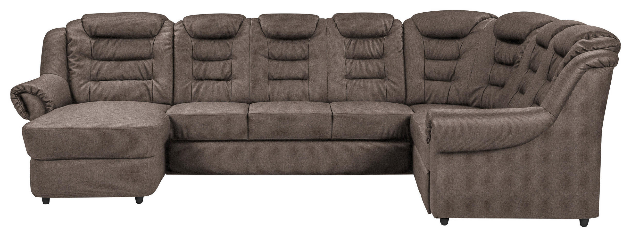 WOHNLANDSCHAFT Taupe Chenille  - Taupe/Schwarz, KONVENTIONELL, Kunststoff/Textil (165/333/216cm) - Livetastic