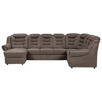 WOHNLANDSCHAFT in Chenille Taupe  - Taupe/Schwarz, Konventionell, Kunststoff/Textil (165/333/216cm) - Livetastic