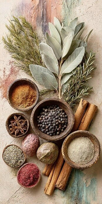 Euroart Leinwandbild Mediterranean Herbs And Spices I Mehrfarbig 20x40 cm