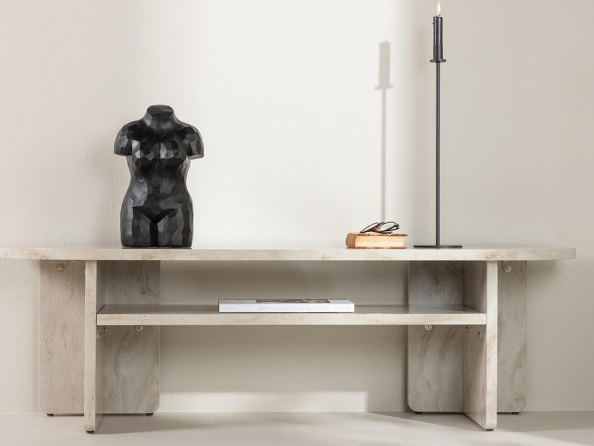 TV-BÄNK 140/42/40 cm  - beige/vit, Design, trämaterial (140/42/40cm) - Best Price