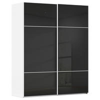 SCHWEBETÜRENSCHRANK Schwarz, Weiss  - Weiss/Schwarz, Konventionell, Glas/Holzwerkstoff (162/223/68cm) - Novel