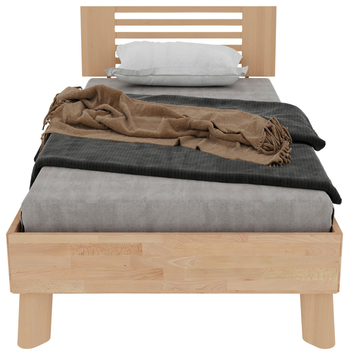 BETT - Naturfarben/Kernbuche, MODERN, Holz (100/200cm) - MID.YOU