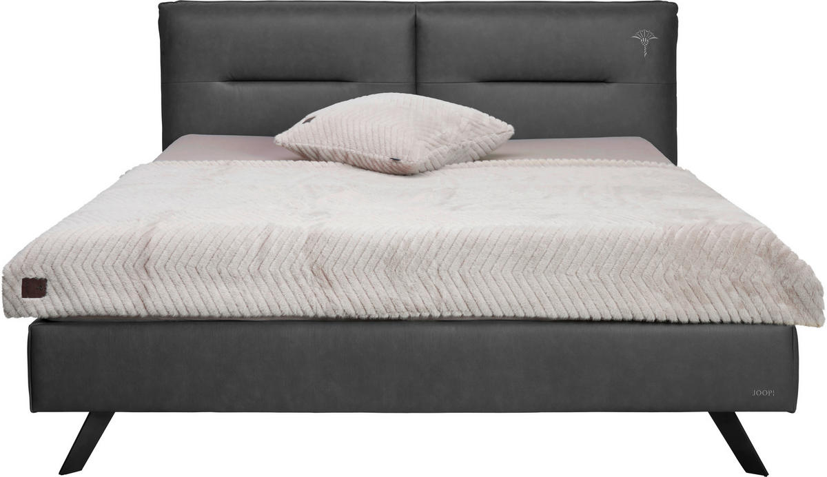 POLSTERBETT Dunkelgrau 180/200 cm  - Dunkelgrau/Schwarz, Design, Textil/Metall (180/200cm) - Joop!
