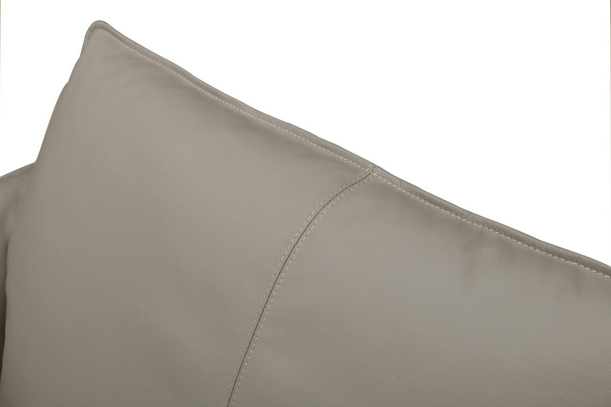 2-SITZER-SOFA Grau Echtleder  - Schwarz/Grau, Design, Leder/Metall (195/90/91cm) - MID.YOU