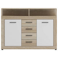 COMODĂ 119/96/32 cm  - stejar Sonoma/alb, Design, plastic/material pe bază de lemn (119/96/32cm) - MID.YOU