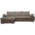 ECKSOFA in Flachgewebe Schlammfarben, Beige  - Schlammfarben/Beige, Design, Kunststoff/Textil (175/271cm) - Xora