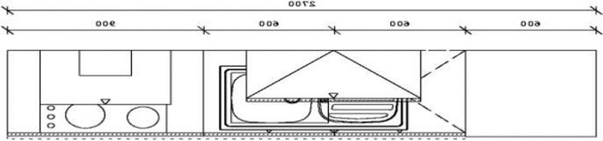 KÜCHENBLOCK 270 cm   in Graphitfarben, Eichefarben  - Eichefarben/Schwarz, KONVENTIONELL, Holzwerkstoff/Metall (270cm) - Xora