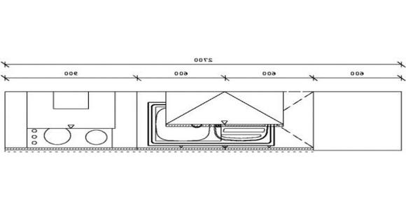 KÜCHENBLOCK 270 cm in Graphitfarben, Eichefarben - Eichefarben/Schwarz, KONVENTIONELL, Holzwerkstoff/Metall (270cm) - Xora