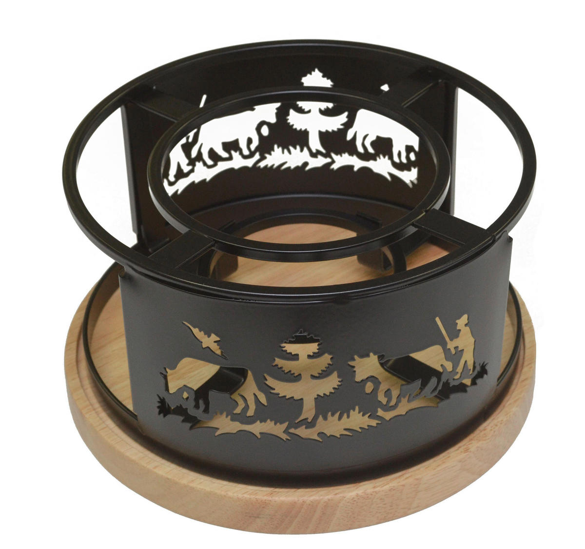 RECHAUD Heidi Cheese Line: Alpen  - Schwarz, Basics, Holz/Metall (21cm) - Heidi Cheese Line