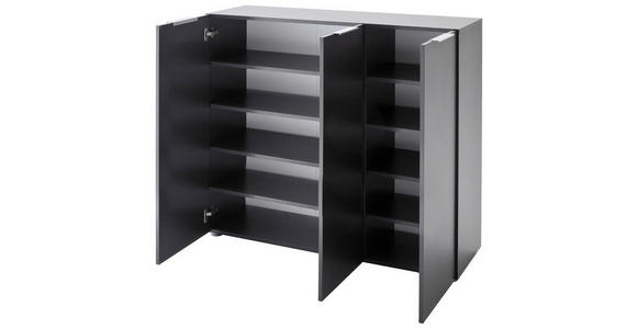 SCHUHSCHRANK in 120/101/39 cm - Edelstahlfarben/Anthrazit, Design, Holzwerkstoff/Kunststoff (120/101/39cm) - Carryhome