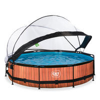 POOL-SET 360/76 cm  - Braun, KONVENTIONELL, Kunststoff (360/76cm) - EXIT Toys