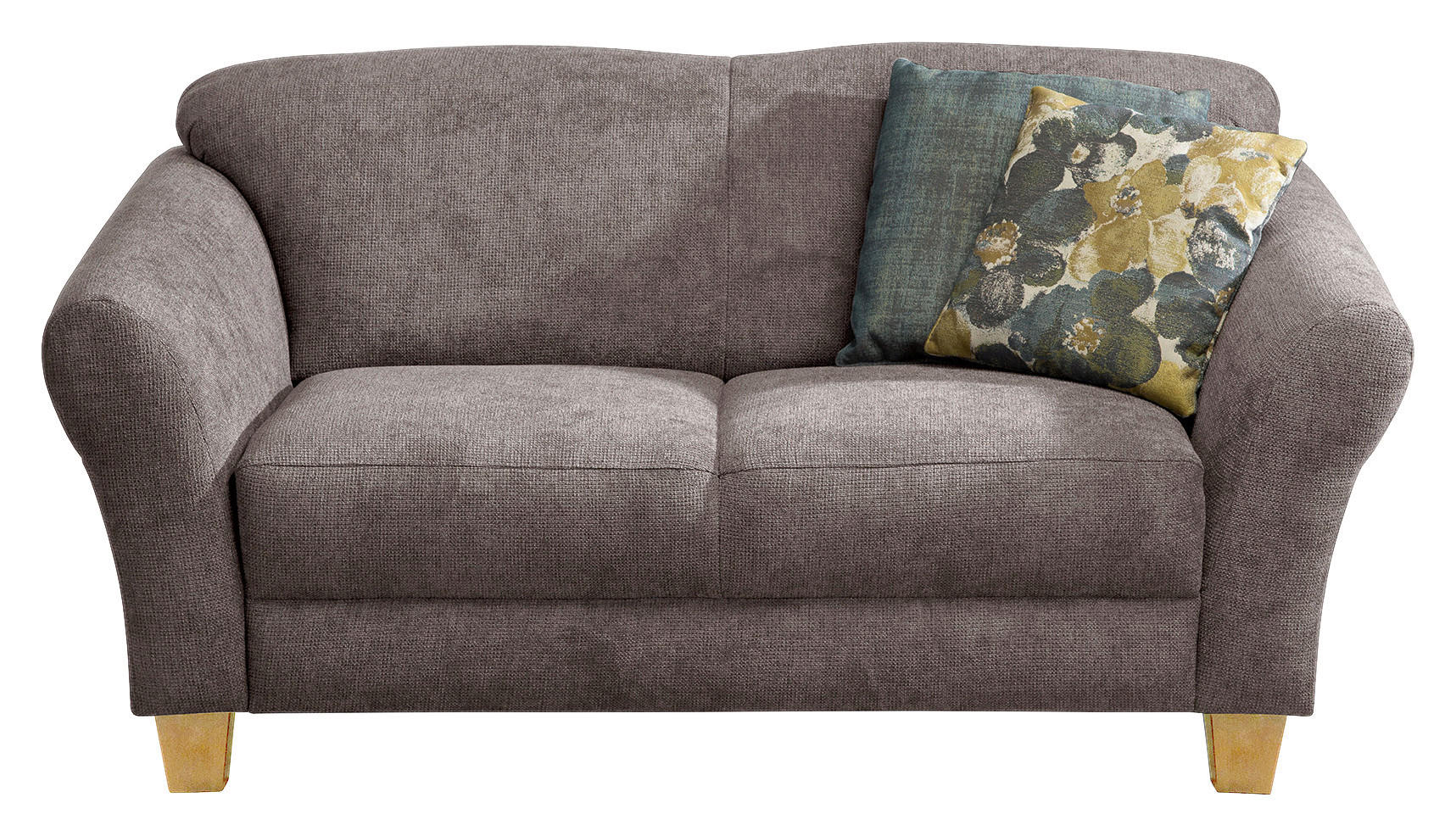 2-SITZER-SOFA in Flachgewebe Taupe  - Taupe/Naturfarben, Konventionell, Holz/Textil (163/84/89cm) - Sit & More
