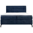 BOXSPRINGBETT 180/200 cm,  in Dunkelblau, Topper, H3 + H3 = fest  - Schwarz/Dunkelblau, Design, Textil/Metall (180/200cm) - Esposa