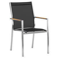 STAPELSESSEL Edelstahl Edelstahlfarben, Dunkelgrau, Teakfarben  - Edelstahlfarben/Dunkelgrau, Design, Holz/Textil (57/92/63cm) - Zebra 