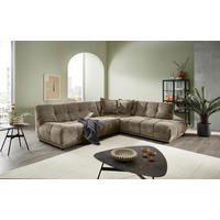 ECKSOFA ITALIA in Chenille Braun  284/250 cm  - Schwarz/Braun, MODERN, Kunststoff/Textil (284/250cm) - Livetastic