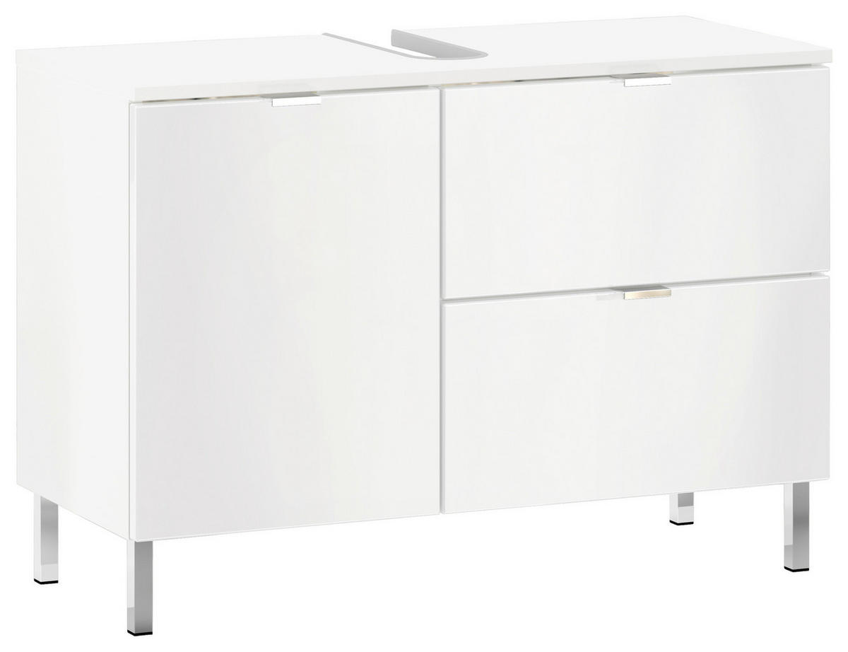 WASCHBECKENUNTERSCHRANK 80/56/34 cm  - Chromfarben/Weiß, KONVENTIONELL, Holzwerkstoff/Metall (80/56/34cm) - Germania
