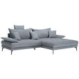 ECKSOFA in Mikrofaser Grau  - Schwarz/Grau, MODERN, Textil/Metall (297/173cm) - Carryhome