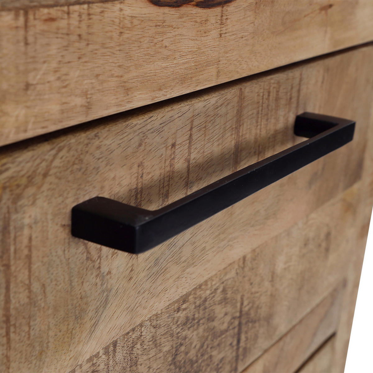 KOMMODE RIO, 50/120/40 cm, 5 Schublade(n)  - Schwarz/Naturfarben, Design, Holz/Metall (50/120/40cm) - Landscape