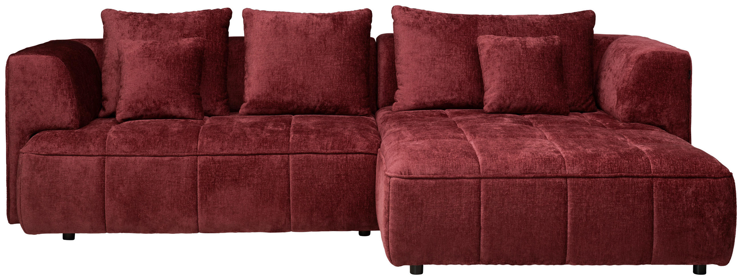 ECKSOFA Kirschrot Webstoff Zierkissen, Rückenkissen  - Schwarz/Kirschrot, Design, Kunststoff/Textil (288/188cm) - Welnova