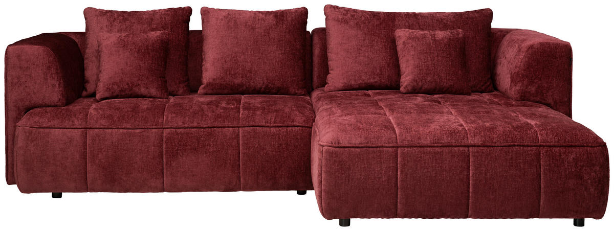 ECKSOFA Kirschrot Webstoff Zierkissen, Rückenkissen  - Schwarz/Kirschrot, Design, Kunststoff/Textil (288/188cm) - Welnova