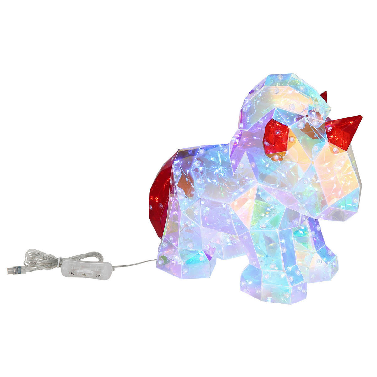 DEKORAČNÉ LED SVIETIDLO - číra/červená, Basics, plast (30/14/26cm)