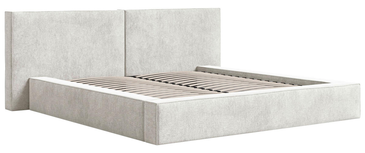 POLSTERBETT Bettkasten Creme 180/200 cm  - Creme/Schwarz, MODERN, Holz/Kunststoff (180/200cm) - MID.YOU