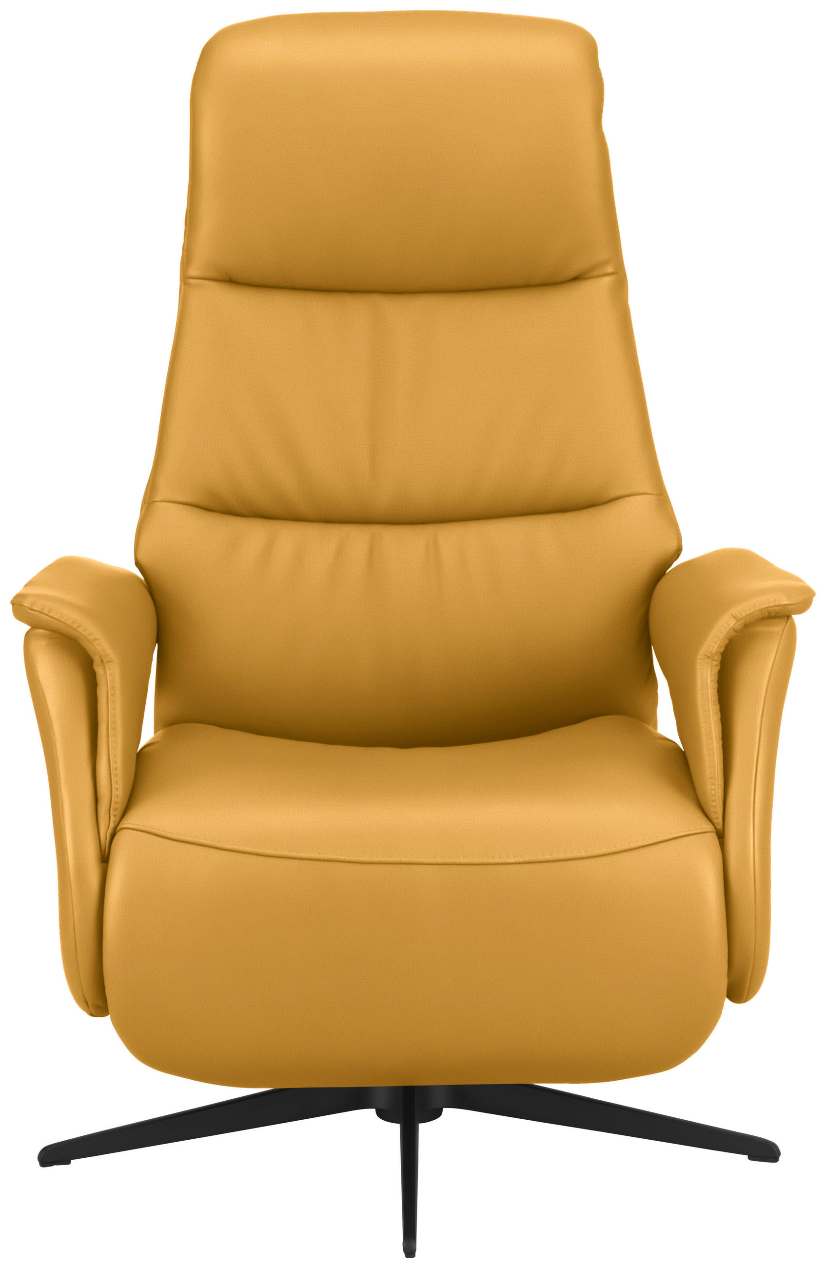 RELAXSESSEL Echtleder    - Gelb/Schwarz, Design, Leder/Metall (74/105/83cm) - Welnova
