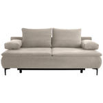 BOXSPRINGSOFA in Flachgewebe Cappuccino  - Cappuccino, KONVENTIONELL, Textil/Metall (204/72/100cm) - Novel