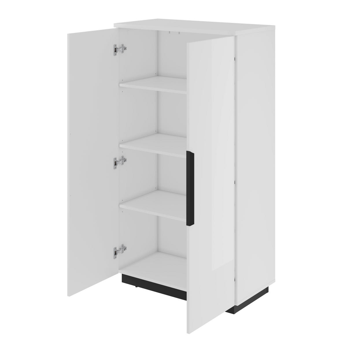 HIGHBOARD Tuluza 80/145,1/40,5 cm  - Weiss Hochglanz/Weiss, Design, Holzwerkstoff/Metall (80/145,1/40,5cm) - MID.YOU