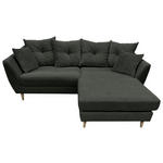 ECKSOFA Dunkelgrün Feincord  - Dunkelgrün/Buchefarben, KONVENTIONELL, Holz/Textil (211/154cm) - Carryhome