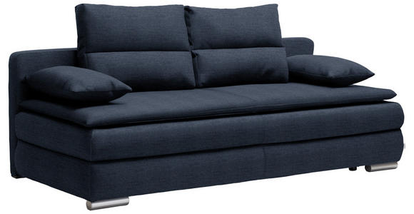 SCHLAFSOFA in Webstoff Dunkelblau  - Silberfarben/Dunkelblau, KONVENTIONELL, Kunststoff/Textil (207/94/90cm) - Venda