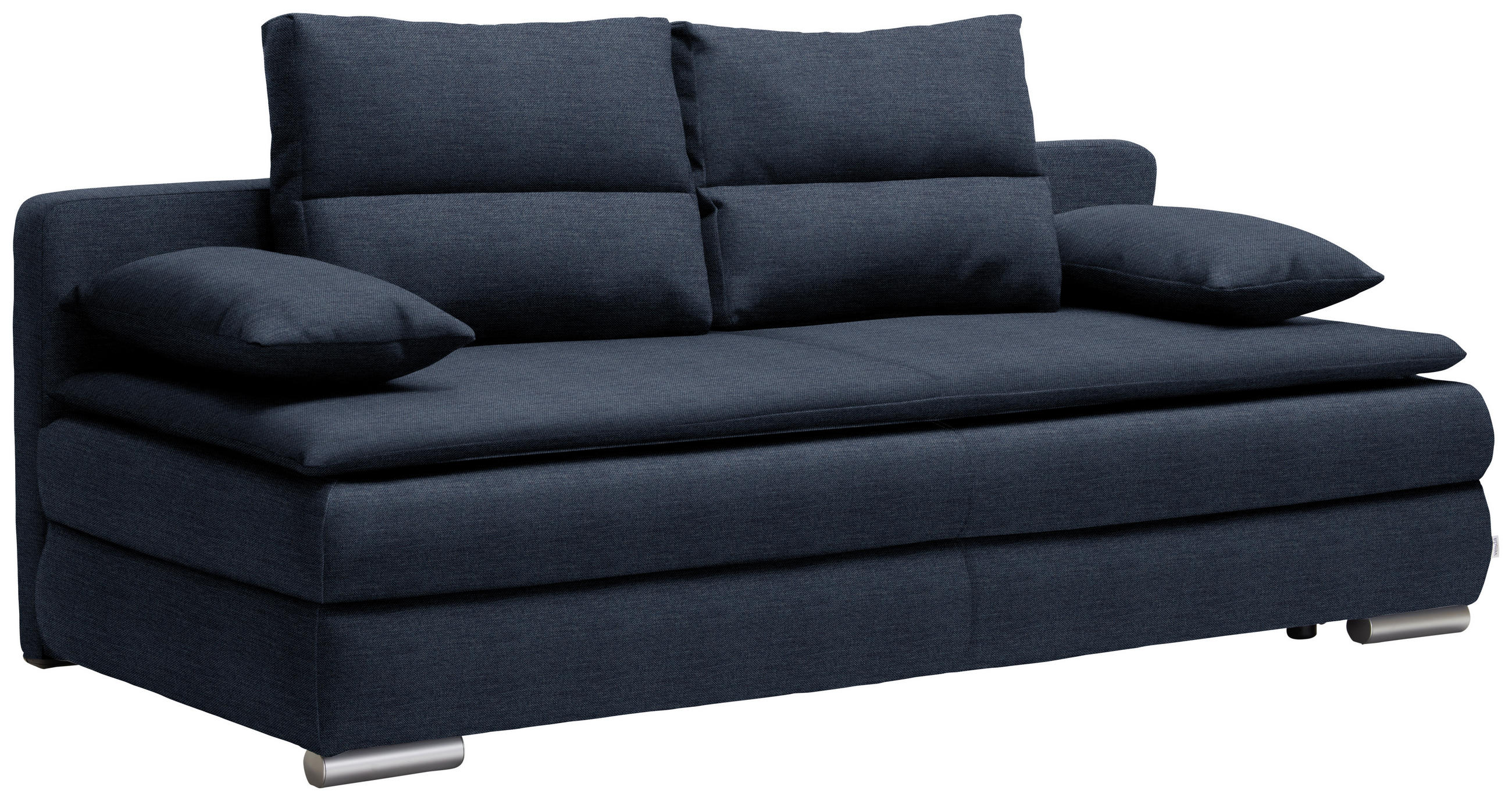 SCHLAFSOFA Webstoff Dunkelblau  - Silberfarben/Dunkelblau, KONVENTIONELL, Kunststoff/Textil (207/94/90cm) - Livetastic