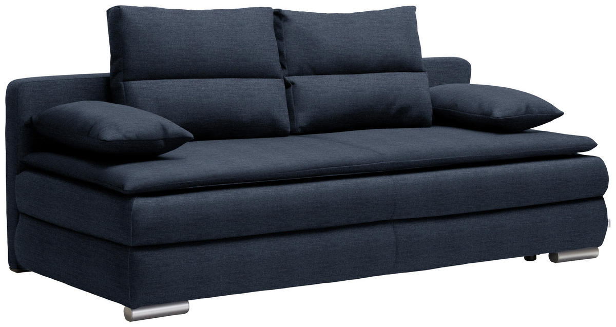 KANAPÉÁGY sötétkék  - sötétkék/ezüst, Konventionell, műanyag/textil (207/94/90cm) - Venda
