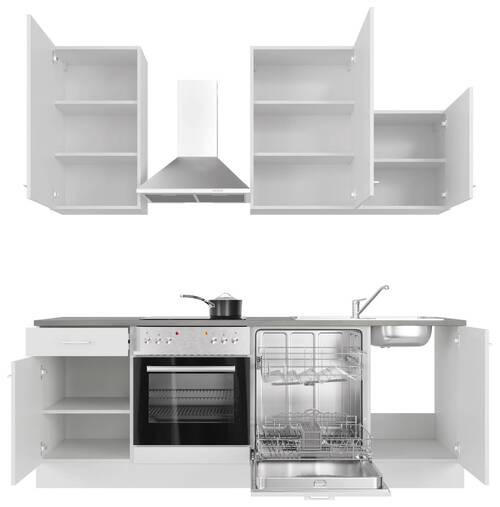 KUCHYŇSKÁ LINKA LUCCA 220 - bílá/barvy hliníku, Moderní, kompozitní dřevo/plast (220cm) - FlexWell