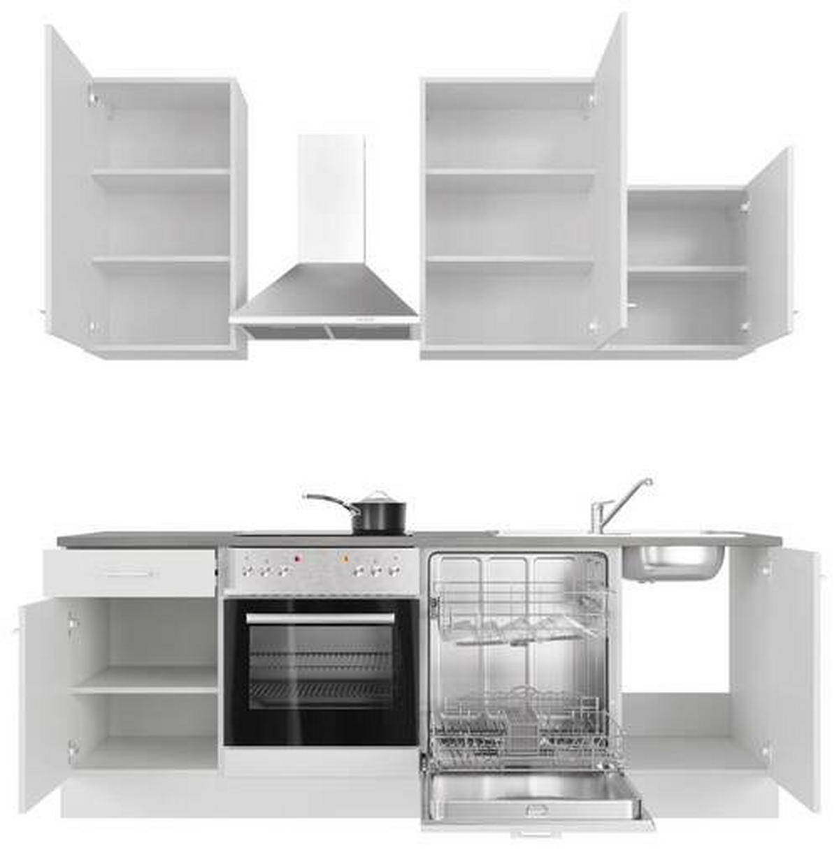 KUCHYNSKÁ LINKA LUCCA 220 - sivohnedá/biela, Modern, kompozitné drevo/plast (220cm) - FlexWell