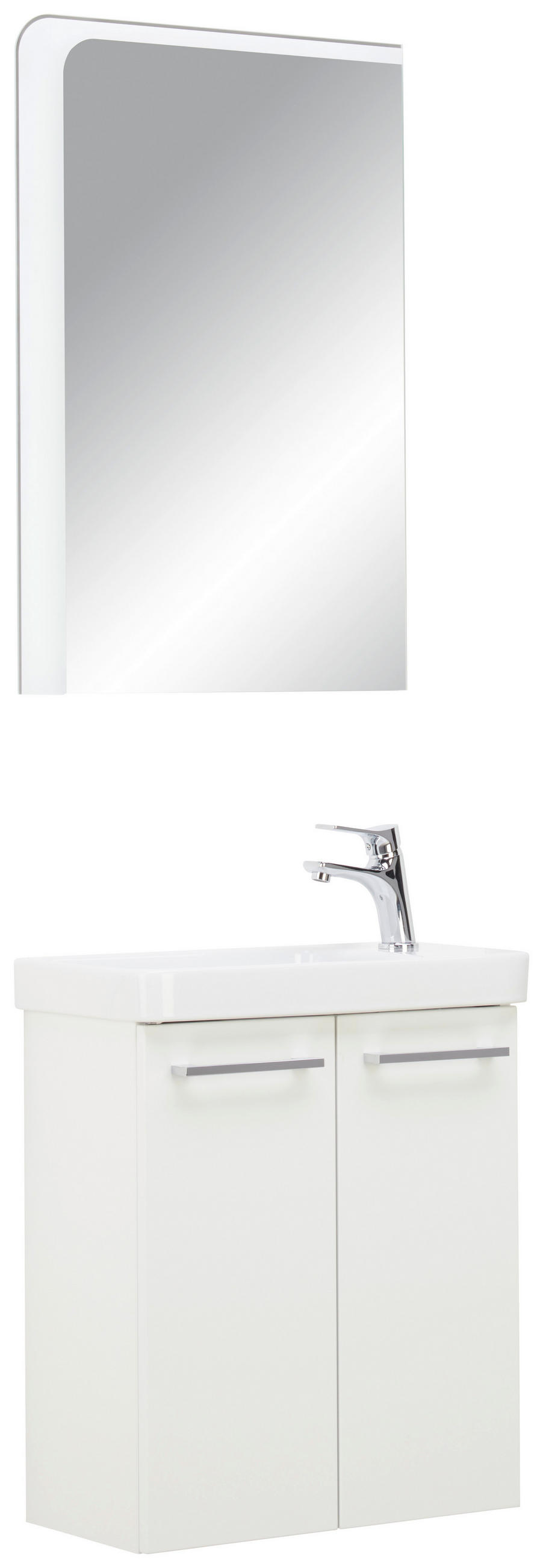 BADEZIMMER  in 55,5 cm  - Weiß, MODERN, Glas/Keramik (55,5cm) - Voleo