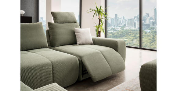 ECKSOFA in Velours Olivgrün 326/236 cm - Schwarz/Olivgrün, Design, Kunststoff/Textil (326/236cm) - Xora