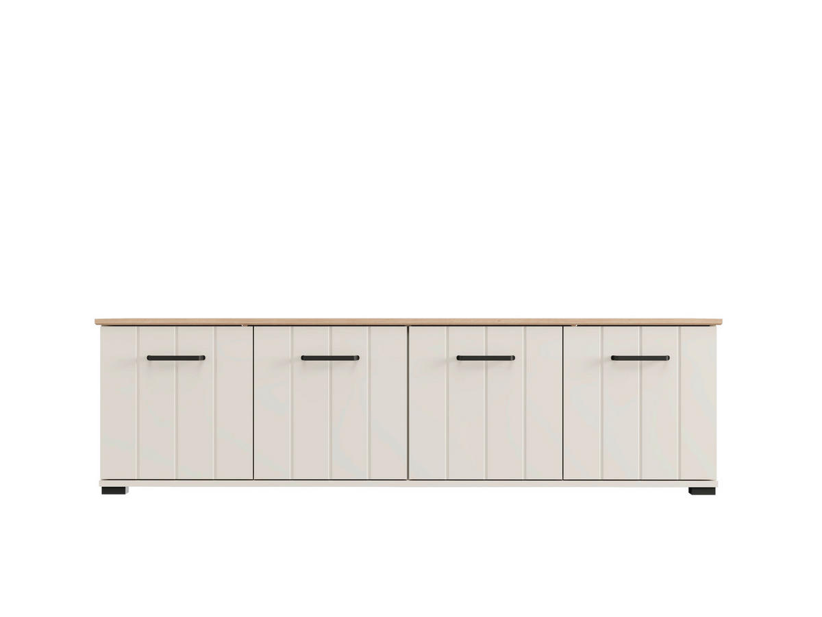 LOWBOARD  156/44/40,5 cm  stehend  - Kaschmir/Schwarz, Basics, Holzwerkstoff/Kunststoff (156/44/40,5cm) - Carryhome
