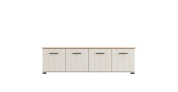 LOWBOARD  156/44/40,5 cm  stehend  - Kaschmir/Schwarz, Basics, Holzwerkstoff/Kunststoff (156/44/40,5cm) - Carryhome