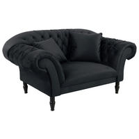 XXL-SESSEL in Velours Anthrazit  - Anthrazit/Schwarz, Design, Holz/Textil (180/94/103cm) - MID.YOU
