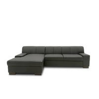 ECKSOFA in Lederlook Schwarz  153/268 cm  - Wengefarben/Schwarz, Design, Holz/Textil (153/268cm) - MID.YOU
