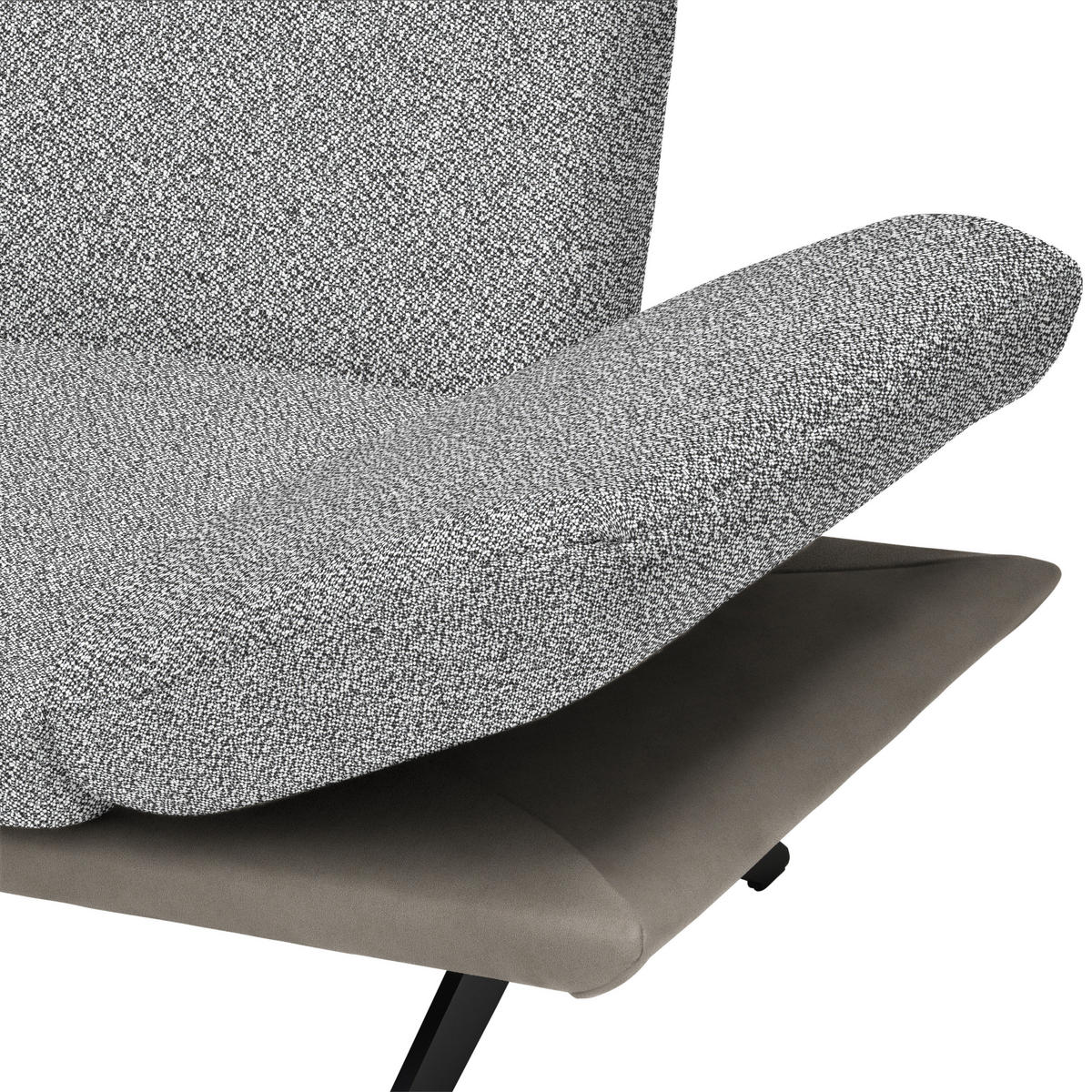 ECKSOFA in Flachgewebe Anthrazit, Weiß  239/270 cm  - Anthrazit/Schwarz, Design, Textil/Metall (239/270cm) - Koinor