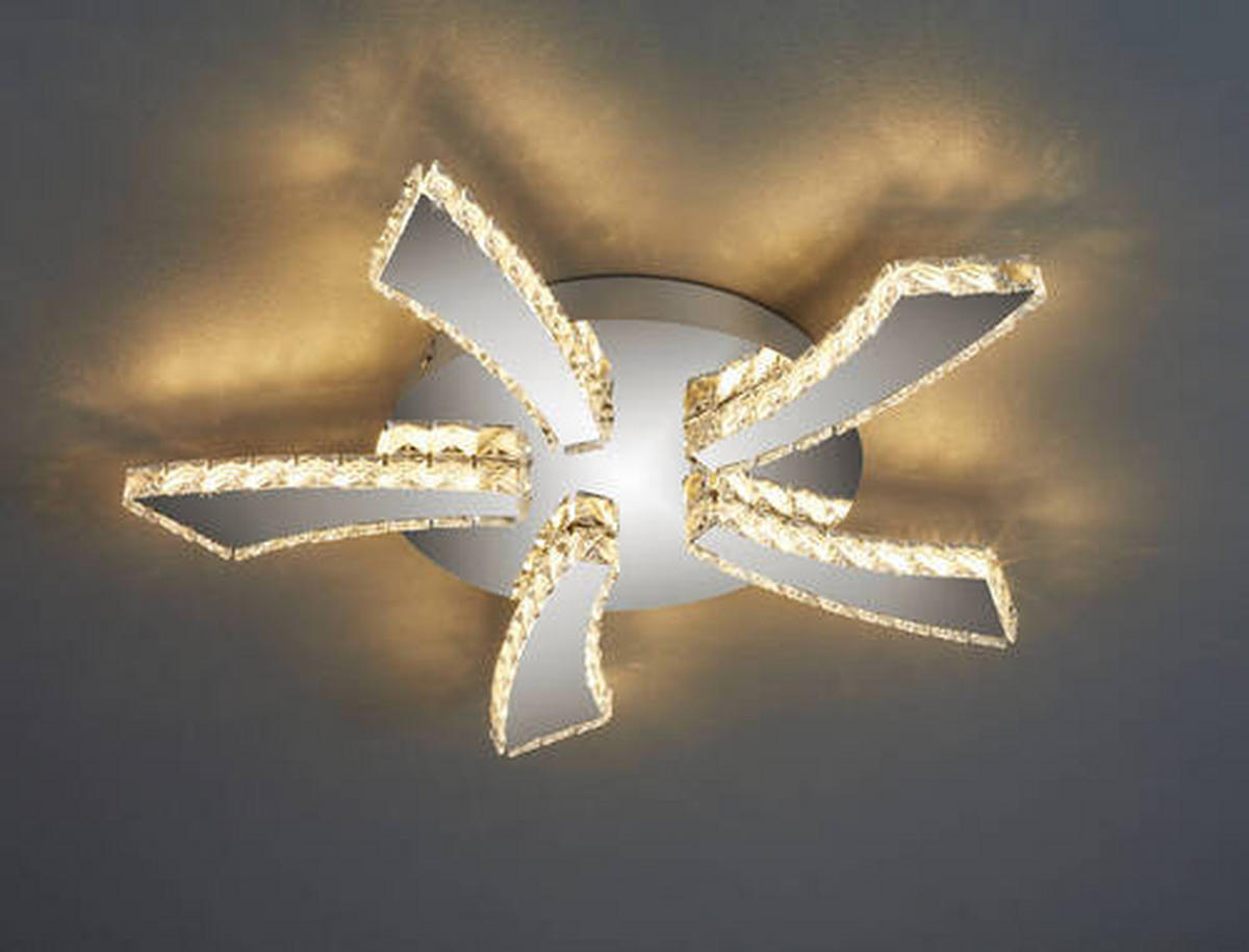 PLAFONIERĂ CU LED - străveziu/culoare crom, Romantik / Landhaus, plastic/metal (55/6cm)