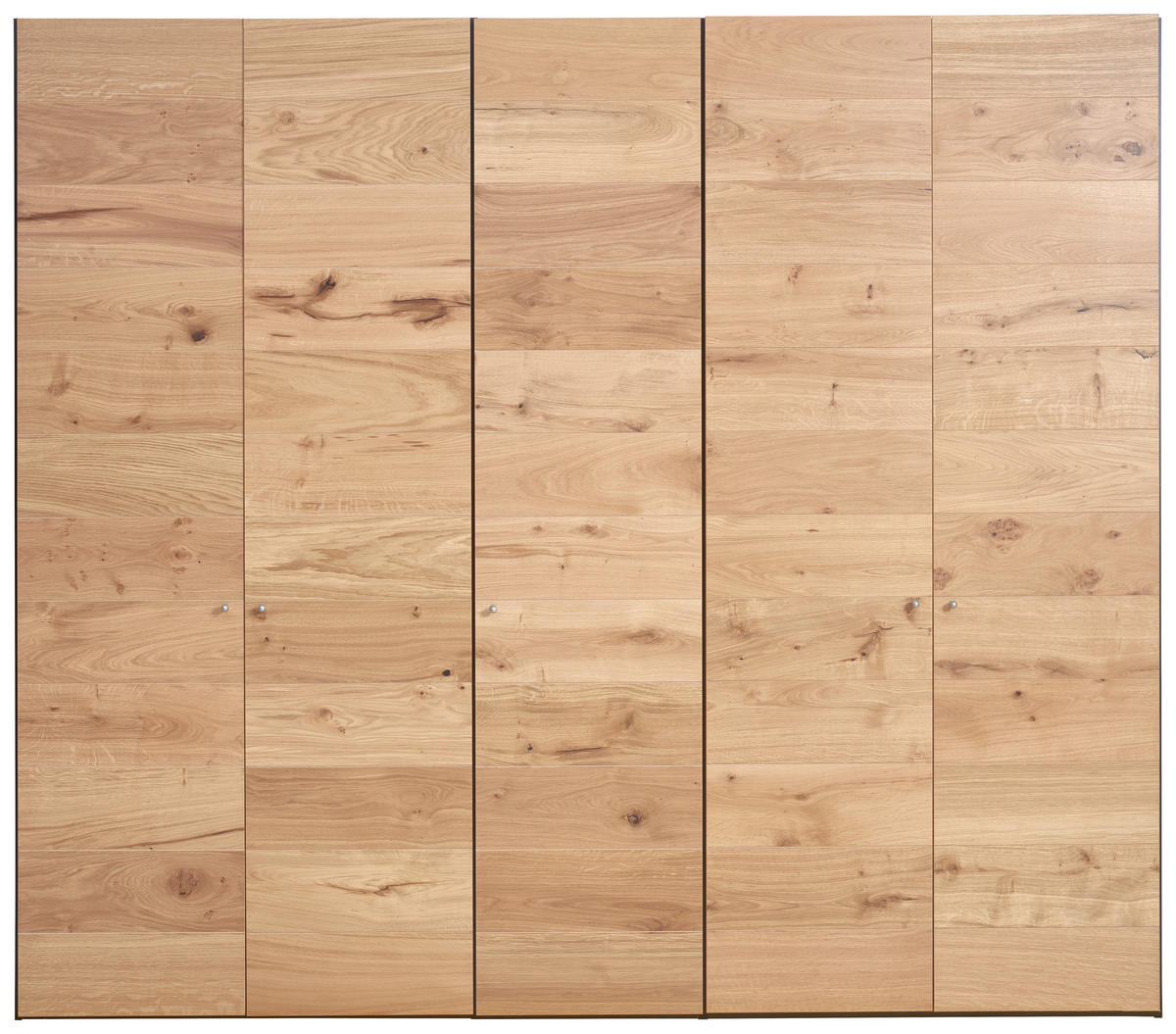 DREHTÜRENSCHRANK 253/220/59 cm,  in Wildeiche, 5-türig  - Wildeiche/Silberfarben, Design, Holz/Holzwerkstoff (253/220/59cm) - Jutzler