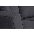 ECKSOFA in Velours Schwarz  - Schwarz, KONVENTIONELL, Holz/Textil (244/159cm) - Carryhome