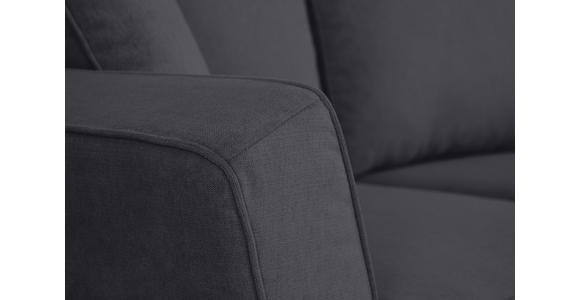 ECKSOFA Schwarz Velours - Schwarz, KONVENTIONELL, Holz/Textil (244/159cm) - Carryhome