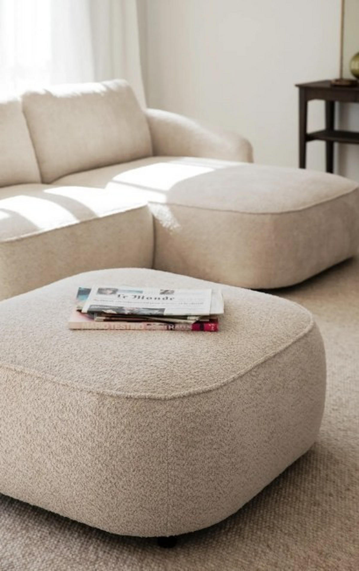 PALL i trä, metall, textil beige  - beige/svart, Klassisk, metall/trä (89/43/89cm) - Rowico